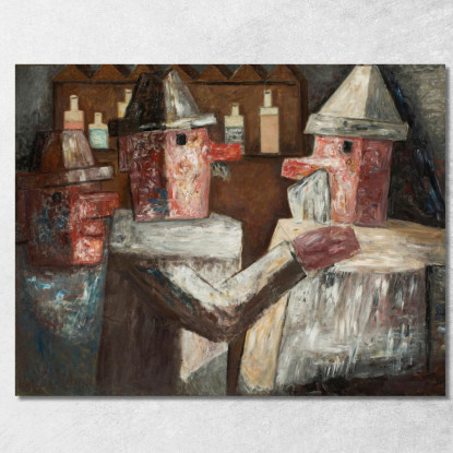 In Un Bar Tadeusz Makowski tmk82 quadro stampato su tela