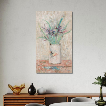 Iris In Un Vaso Bianco Tadeusz Makowski tmk86 quadro stampato su tela