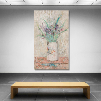 Iris In Un Vaso Bianco Tadeusz Makowski tmk86 quadro stampato su tela