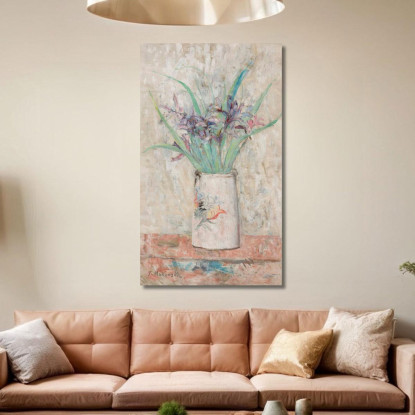 Iris In Un Vaso Bianco Tadeusz Makowski tmk86 quadro stampato su tela