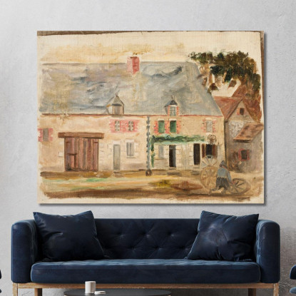 Il Ruotatore Davanti Alla Casa Tadeusz Makowski tmk88 quadro stampato su tela