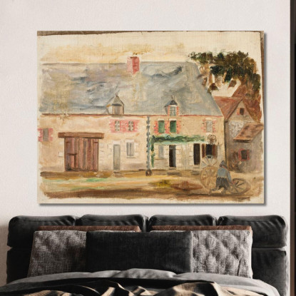 Il Ruotatore Davanti Alla Casa Tadeusz Makowski tmk88 quadro stampato su tela