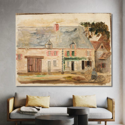 Il Ruotatore Davanti Alla Casa Tadeusz Makowski tmk88 quadro stampato su tela