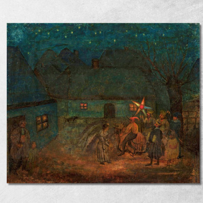 Presepe Di Cracovia Tadeusz Makowski tmk90 quadro stampato su tela