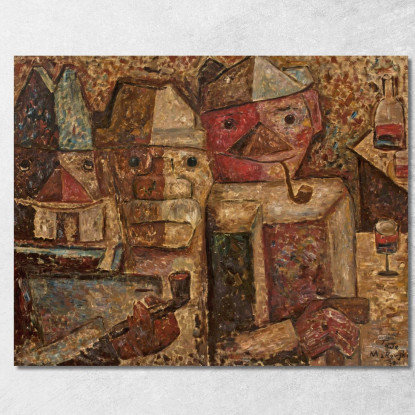 La Buvette Tadeusz Makowski tmk92 quadro stampato su tela