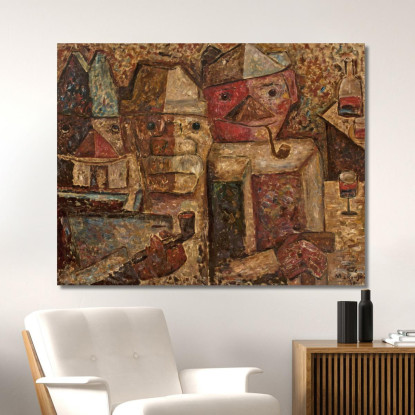 La Buvette Tadeusz Makowski tmk92 quadro stampato su tela