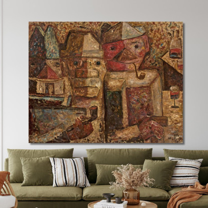 La Buvette Tadeusz Makowski tmk92 quadro stampato su tela