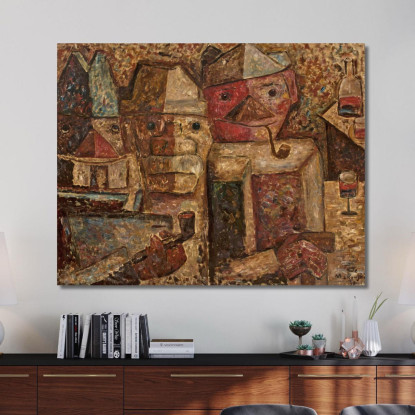 La Buvette Tadeusz Makowski tmk92 quadro stampato su tela