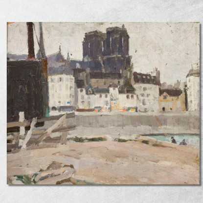 Paesaggio Con La Cattedrale Di Notre-Dame Tadeusz Makowski tmk101 quadro stampato su tela