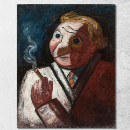 Uomo Con Un Sigaro Stéphane Manier Tadeusz Makowski tmk114 quadro stampato su tela
