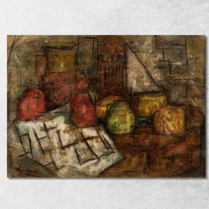 Natura Morta Con Brocca E Frutta Tadeusz Makowski tmk115 quadro stampato su tela