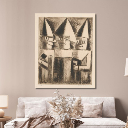 Maschere Tadeusz Makowski tmk118 quadro stampato su tela