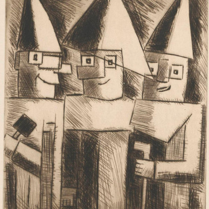 Maschere Tadeusz Makowski tmk118 quadro stampato su tela