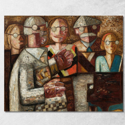Esibizione Musicale Tadeusz Makowski tmk126 quadro stampato su tela