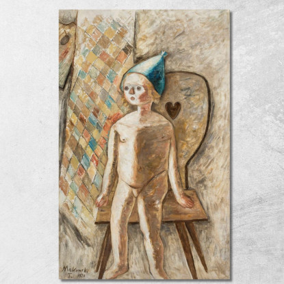 Bambina Nuda Con Un Berretto Blu Tadeusz Makowski tmk130 quadro stampato su tela