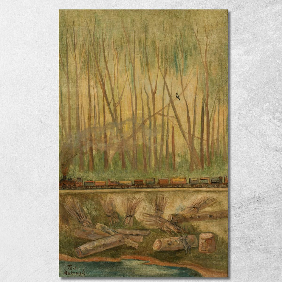 Treno Tadeusz Makowski tmk141 quadro stampato su tela