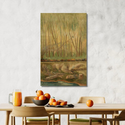 Treno Tadeusz Makowski tmk141 quadro stampato su tela