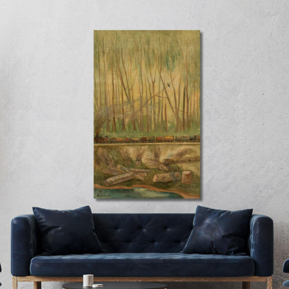 Treno Tadeusz Makowski tmk141 quadro stampato su tela