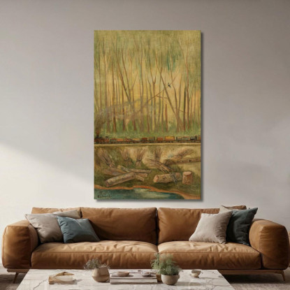 Treno Tadeusz Makowski tmk141 quadro stampato su tela