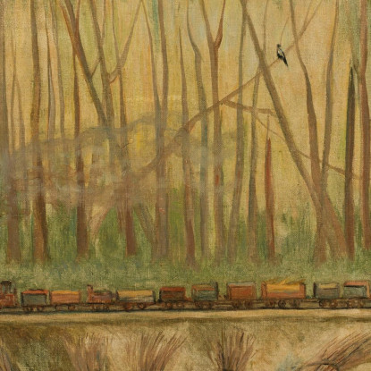 Treno Tadeusz Makowski tmk141 quadro stampato su tela