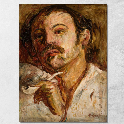 Ritratto Di Un Uomo Con Una Pipa Tadeusz Makowski tmk144 quadro stampato su tela