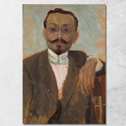 Ritratto Dello Scultore Bolesław Bałzukiewicz Tadeusz Makowski tmk146 quadro stampato su tela