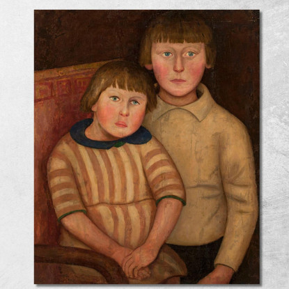 Ritratto Di Due Bambini Tadeusz Makowski tmk147 quadro stampato su tela