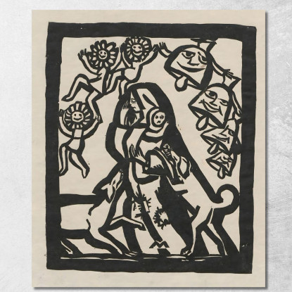 Povertà Assalita Dai Cani Tadeusz Makowski tmk150 quadro stampato su tela