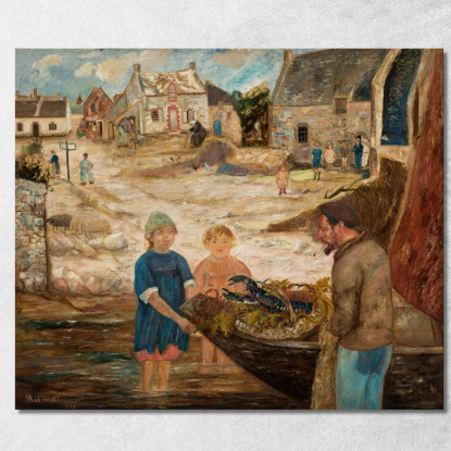 Ritorno Da Una Pesca Di Gamberi Tadeusz Makowski tmk153 quadro stampato su tela