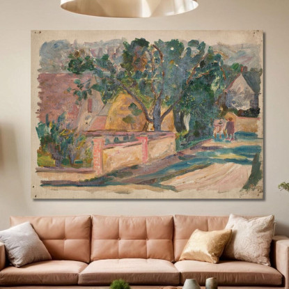 Casa Sul Ciglio Della Strada Tadeusz Makowski tmk158 quadro stampato su tela