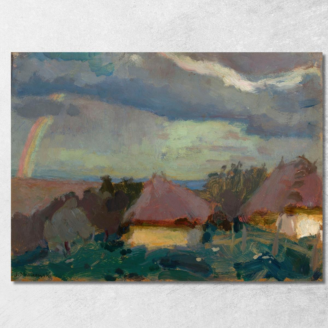 Paesaggio Rurale Con Un Arcobaleno Tadeusz Makowski tmk164 quadro stampato su tela