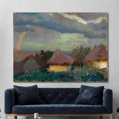 Paesaggio Rurale Con Un Arcobaleno Tadeusz Makowski tmk164 quadro stampato su tela