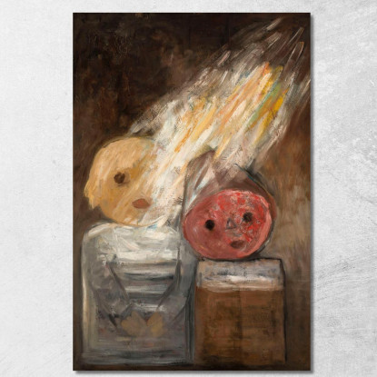 Autoritratto Con Tavolozza Tadeusz Makowski tmk170 quadro stampato su tela