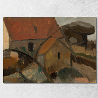 Piccola Casa Con Un Tetto Rosso Tadeusz Makowski tmk175 quadro stampato su tela