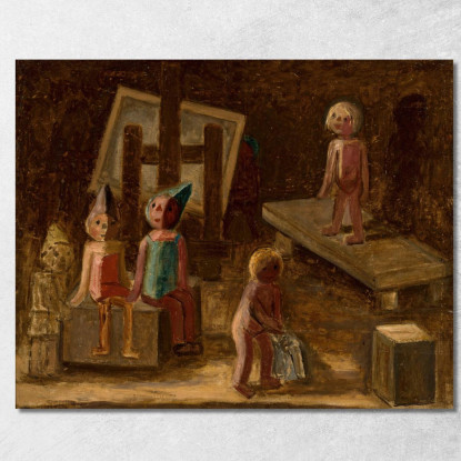 Piccolo Modello Tadeusz Makowski tmk176 quadro stampato su tela