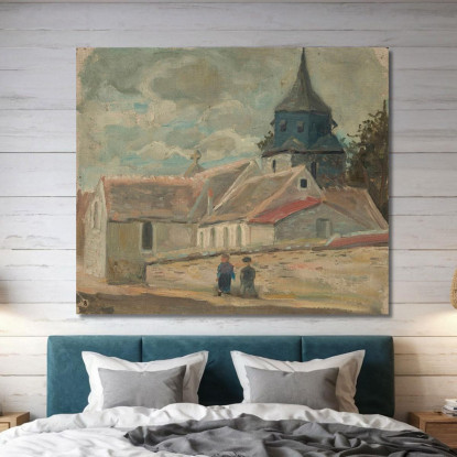 Piccola Chiesa Di Villaggio A Breuilpont Tadeusz Makowski tmk177 quadro stampato su tela