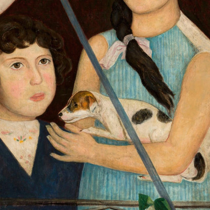 Due Bambini Con Una Bandiera Francese Tadeusz Makowski tmk187 quadro stampato su tela