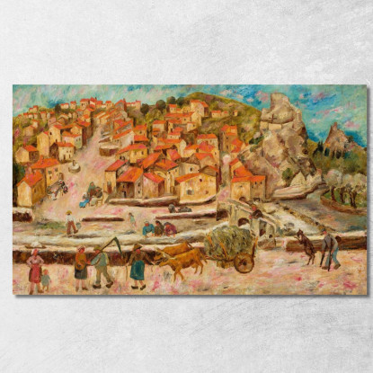 Vista Dal Ponte A Espaly Tadeusz Makowski tmk191 quadro stampato su tela