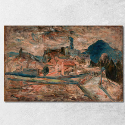 Vista Di Una Piccola Città Tra Le Montagne Le Puy Tadeusz Makowski tmk192 quadro stampato su tela