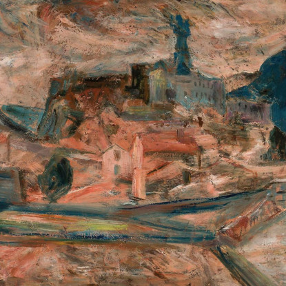 Vista Di Una Piccola Città Tra Le Montagne Le Puy Tadeusz Makowski tmk192 quadro stampato su tela