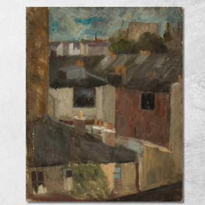 Vista Attraverso La Finestra Di Un Laboratorio Tadeusz Makowski tmk196 quadro stampato su tela