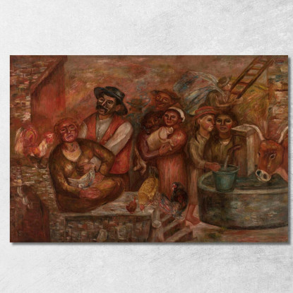 Paesani Tadeusz Makowski tmk197 quadro stampato su tela