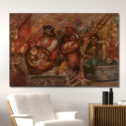 Paesani Tadeusz Makowski tmk197 quadro stampato su tela