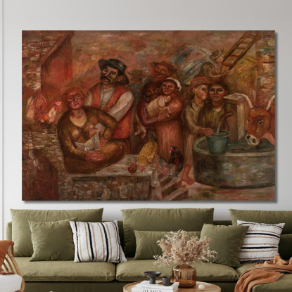 Paesani Tadeusz Makowski tmk197 quadro stampato su tela