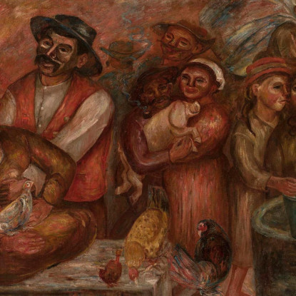 Paesani Tadeusz Makowski tmk197 quadro stampato su tela