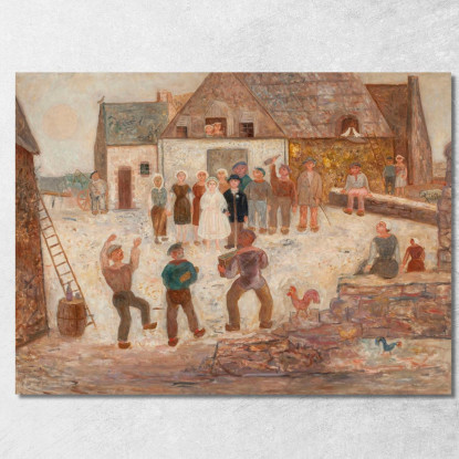 Matrimonio In Un Villaggio Tadeusz Makowski tmk198 quadro stampato su tela