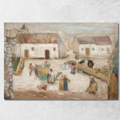 Lavoro In Una Fattoria Tadeusz Makowski tmk202 quadro stampato su tela