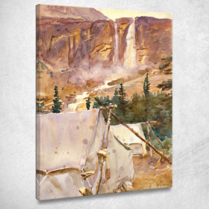 Accampamento E Cascata John Singer Sargent jss34 quadro stampato su tela