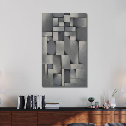 Composizione In Grigio (Rag-Time) Theo van Doesburg tvd8 quadro stampato su tela