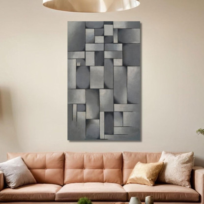 Composizione In Grigio (Rag-Time) Theo van Doesburg tvd8 quadro stampato su tela